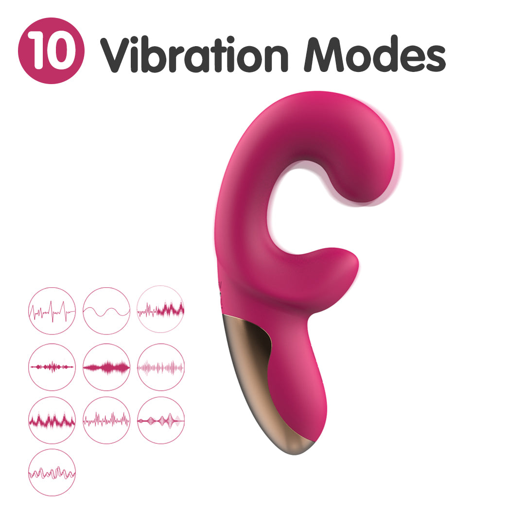 Curved rabbit clitoral vibrator with 10 vibration modes