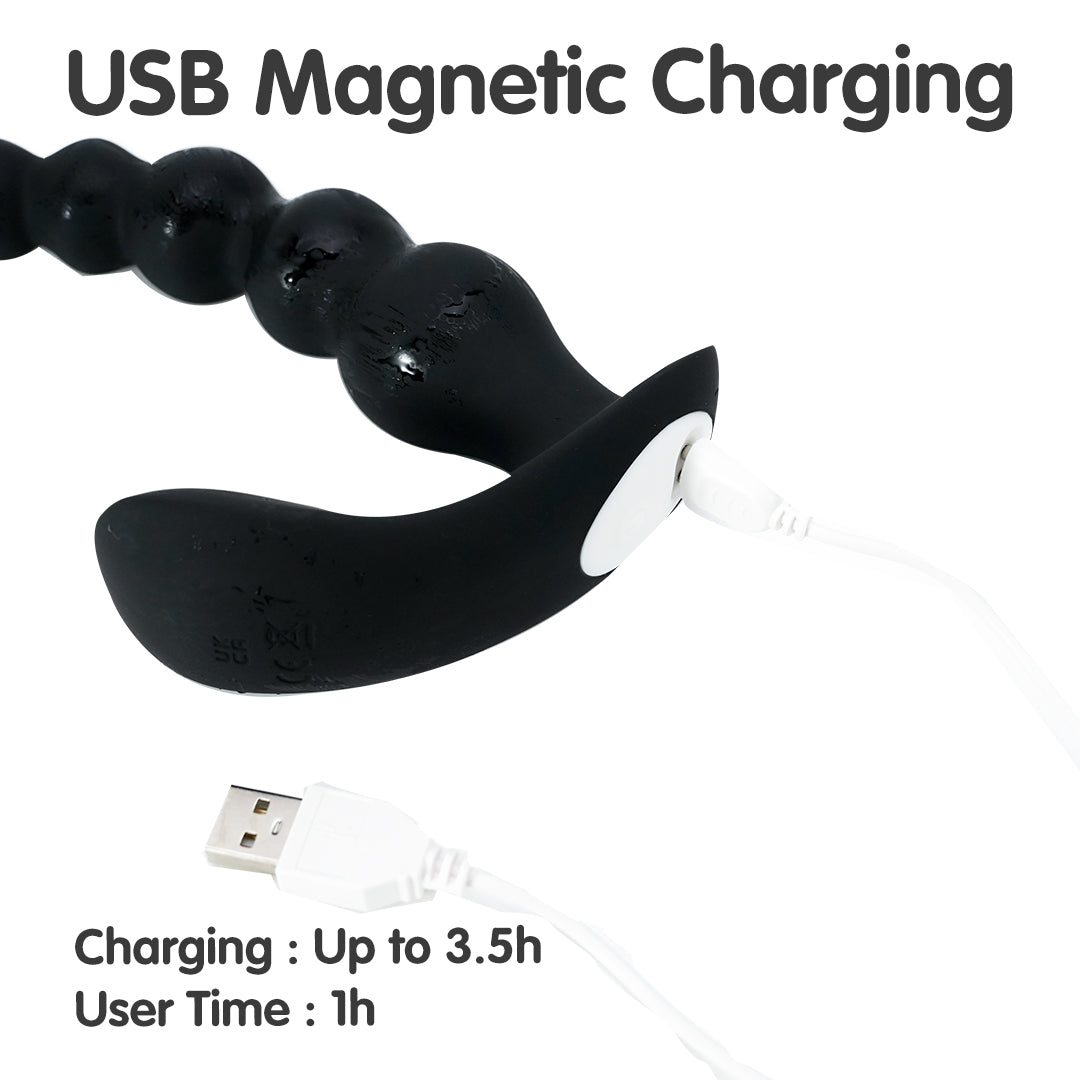 USB rechargeable prostate massager, charging with USB cable