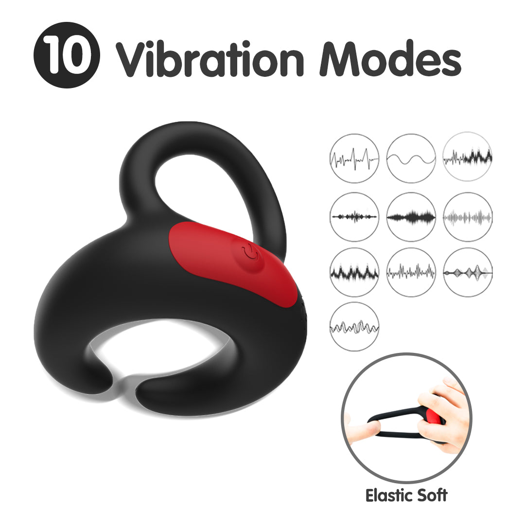 PulseLoop Cock Ring with 10 Vibration Modes