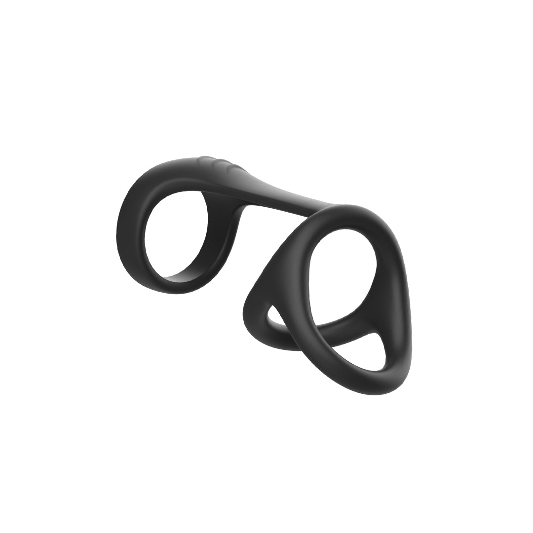 Black silicone cock ring for firmer erections