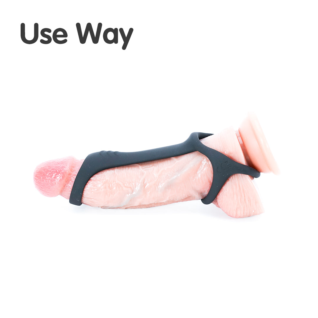 Black silicone penis ring demonstration - Use Way