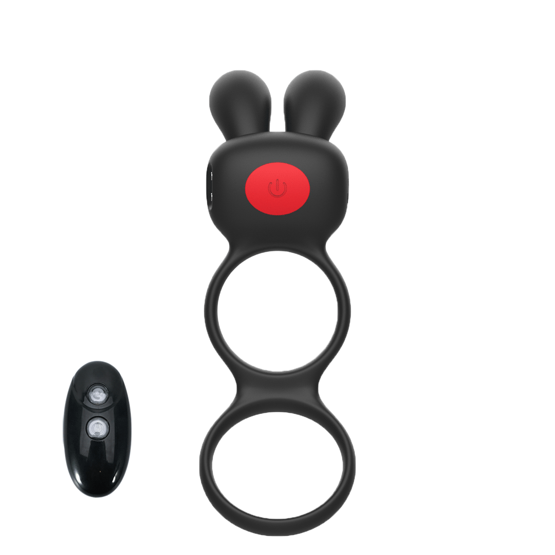 Black PulseBunny cock ring with remote control