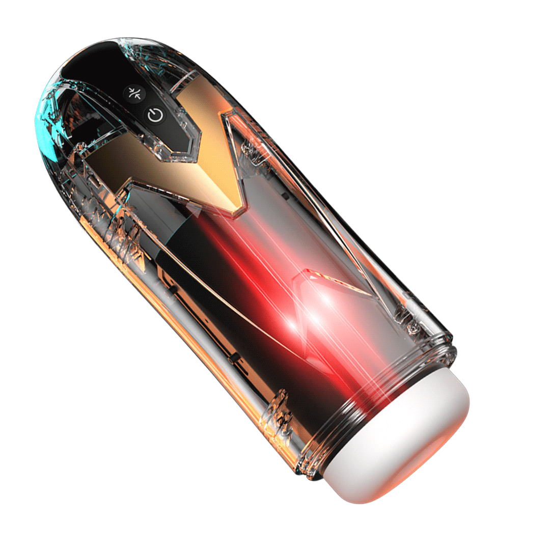 Iron Man Telescopic Vibrating Heated Sound Masturbator from Bad Peach