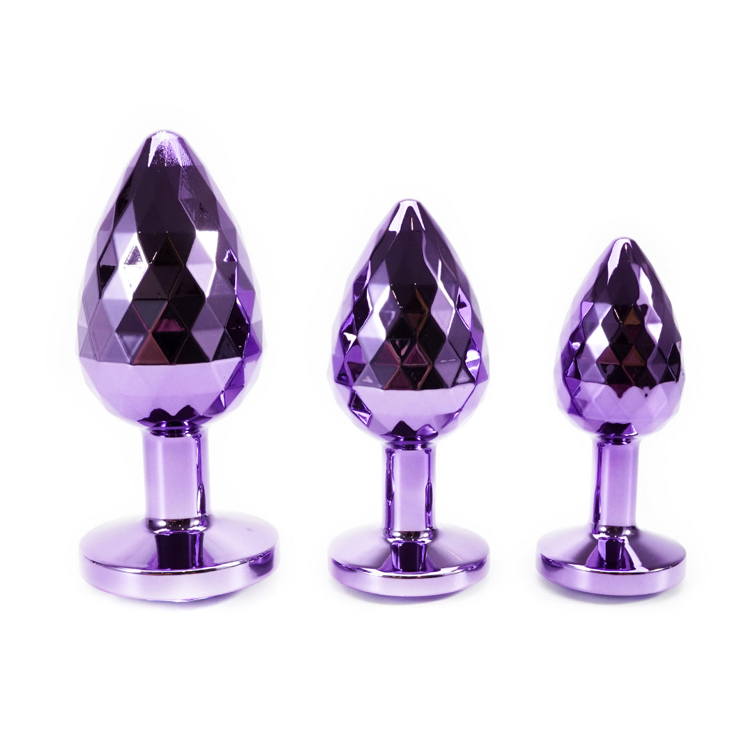 Purple Light Ball Metal Butt Plug Set (3 Piece) product image