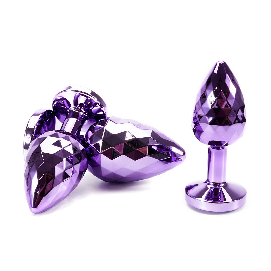 Purple metal butt plug set