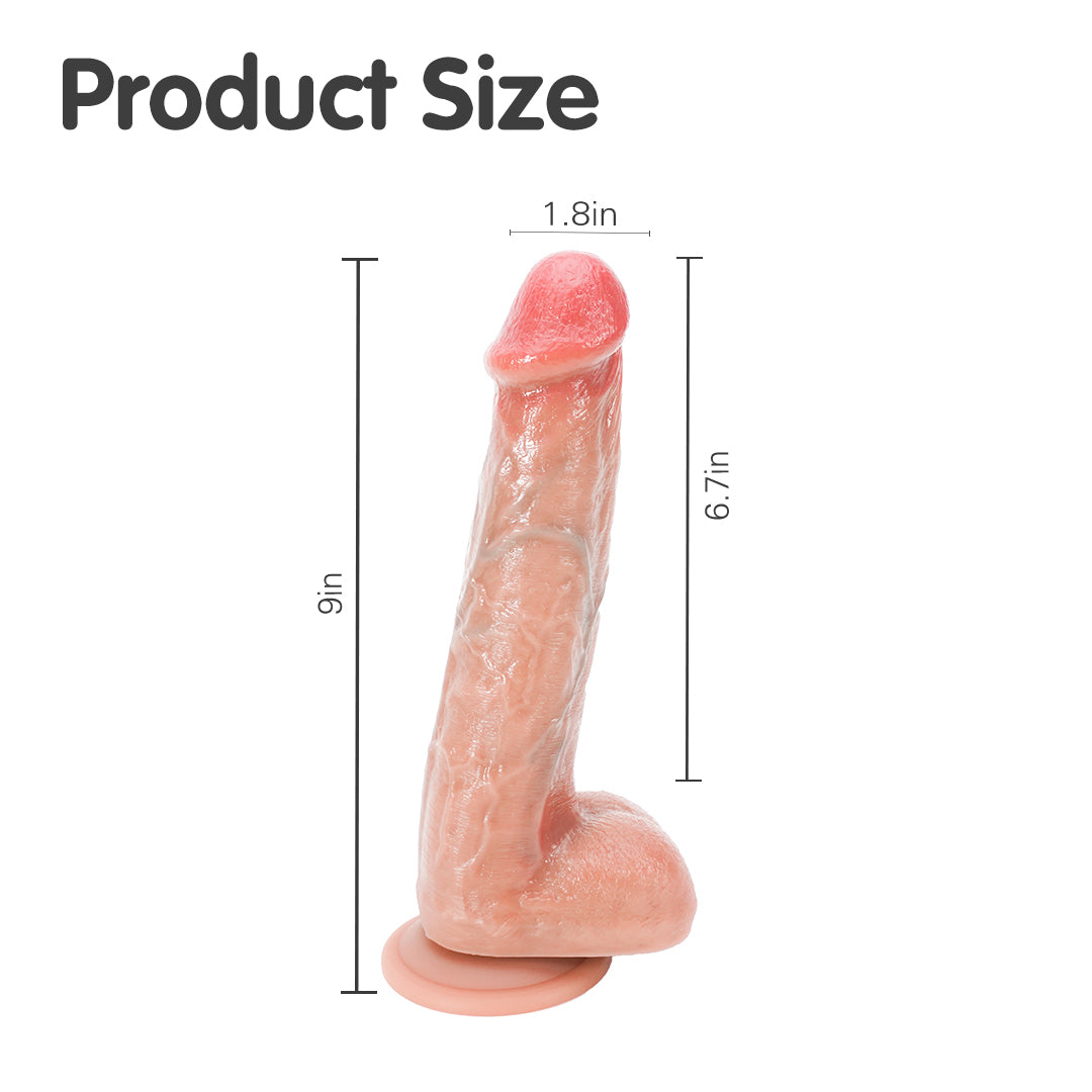 Aurora Touch Dildo Size Guide - 9 inch dildo dimensions