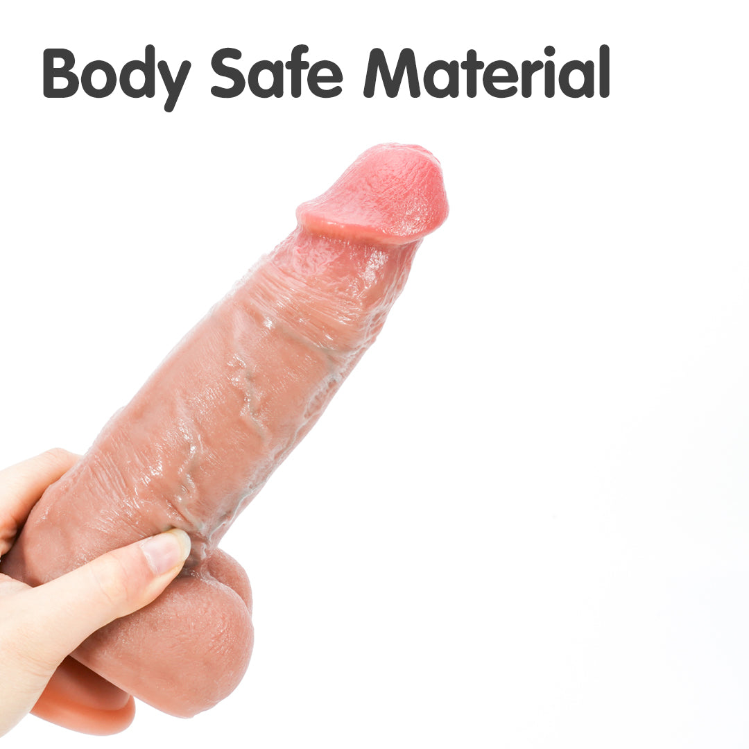 Body safe silicone dildo, realistic design for pleasure