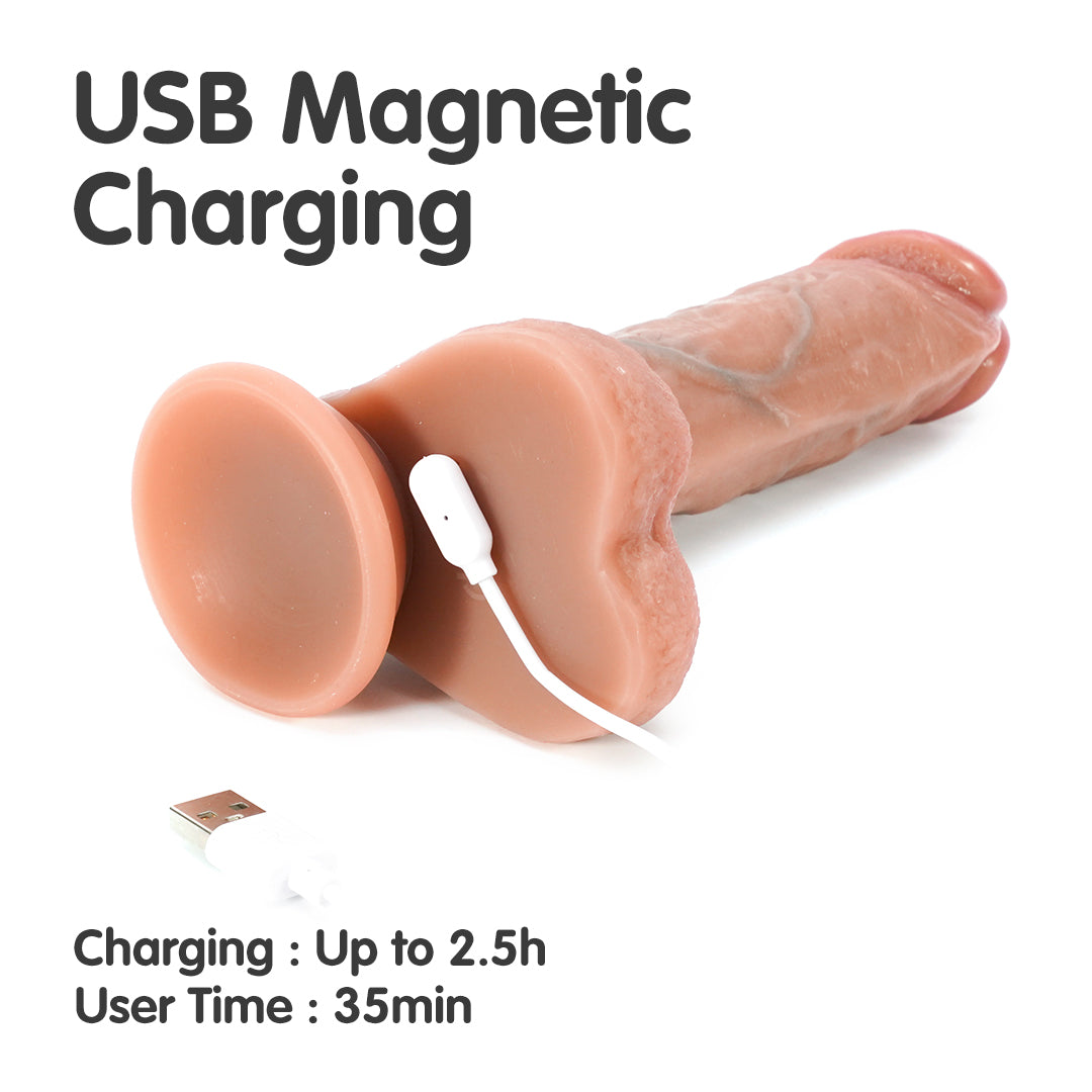 Heating & Vibration Dildo with USB Magnetic Charging