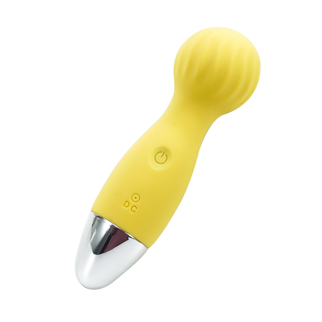 BrightJoy AV small yellow vibrator with silver tip