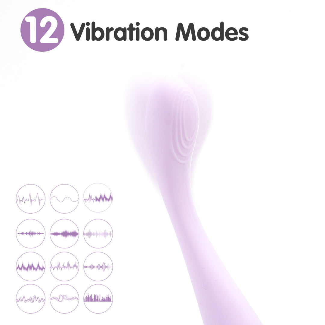 Purple G-spot vibrator with 12 vibration modes for enhanced pleasure
