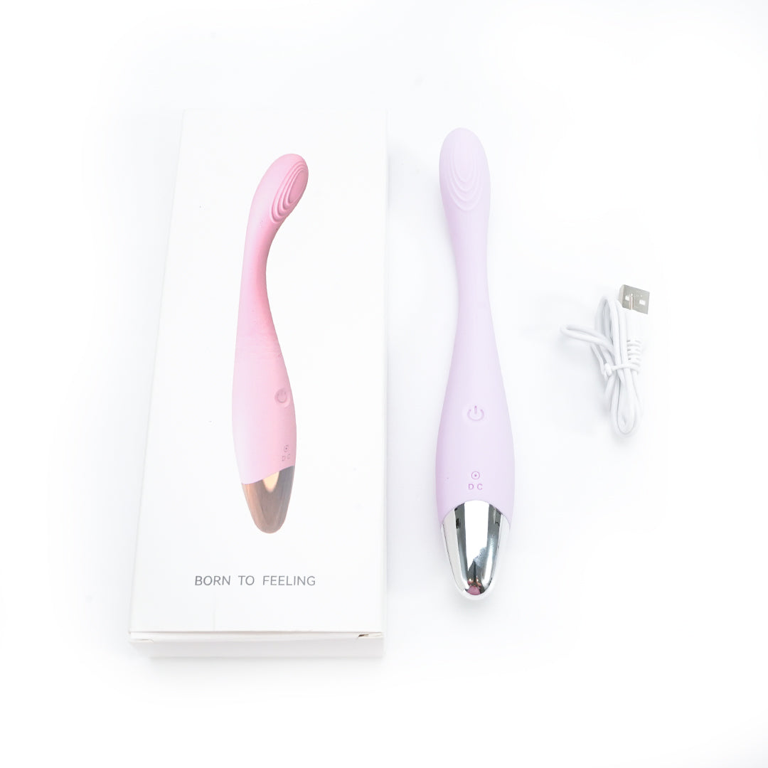Goldfinger G-spot vibrator with USB charging cable and packaging