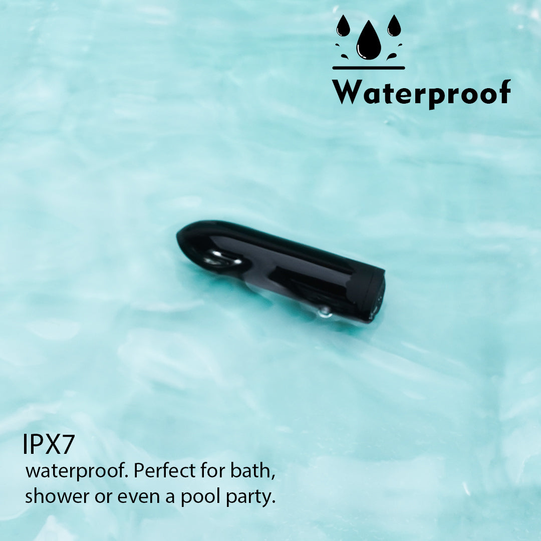 Black waterproof vibrator, perfect for bath, shower or pool