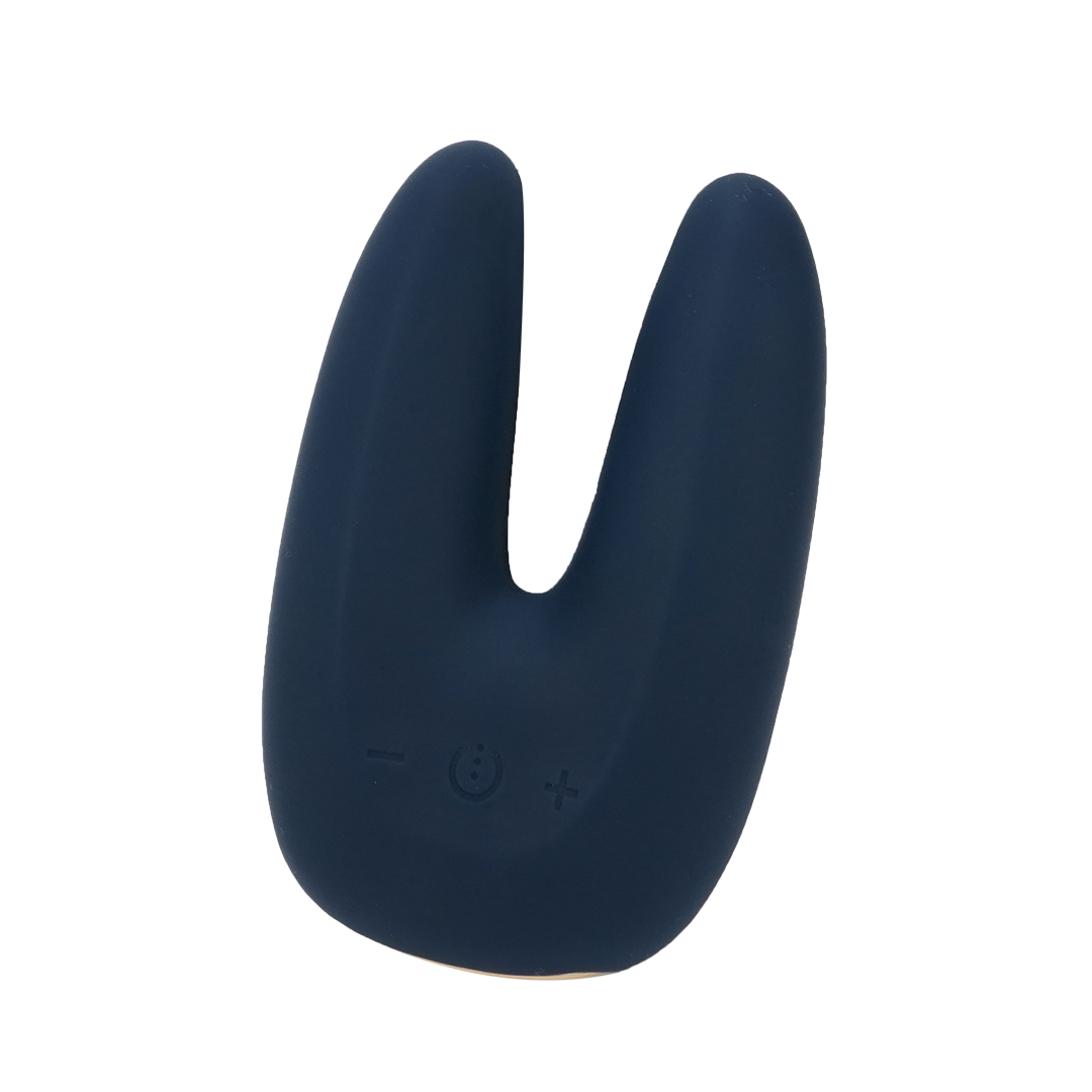 Scarlett Rechargeable Dual Tip Clitoral Vibrator, Navy Blue Clitoral Stimulator