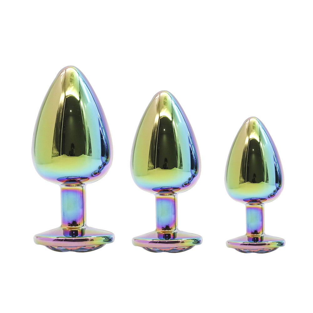 Felton Butt Plug (3 Piece) - Iridescent butt plugs for anal stimulation
