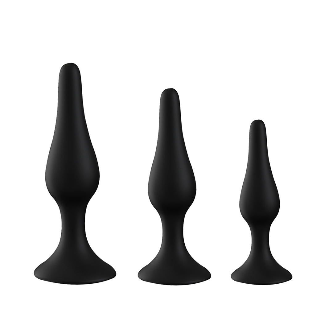 Solomon Butt Plug Set, three silicone anal plugs in different sizes