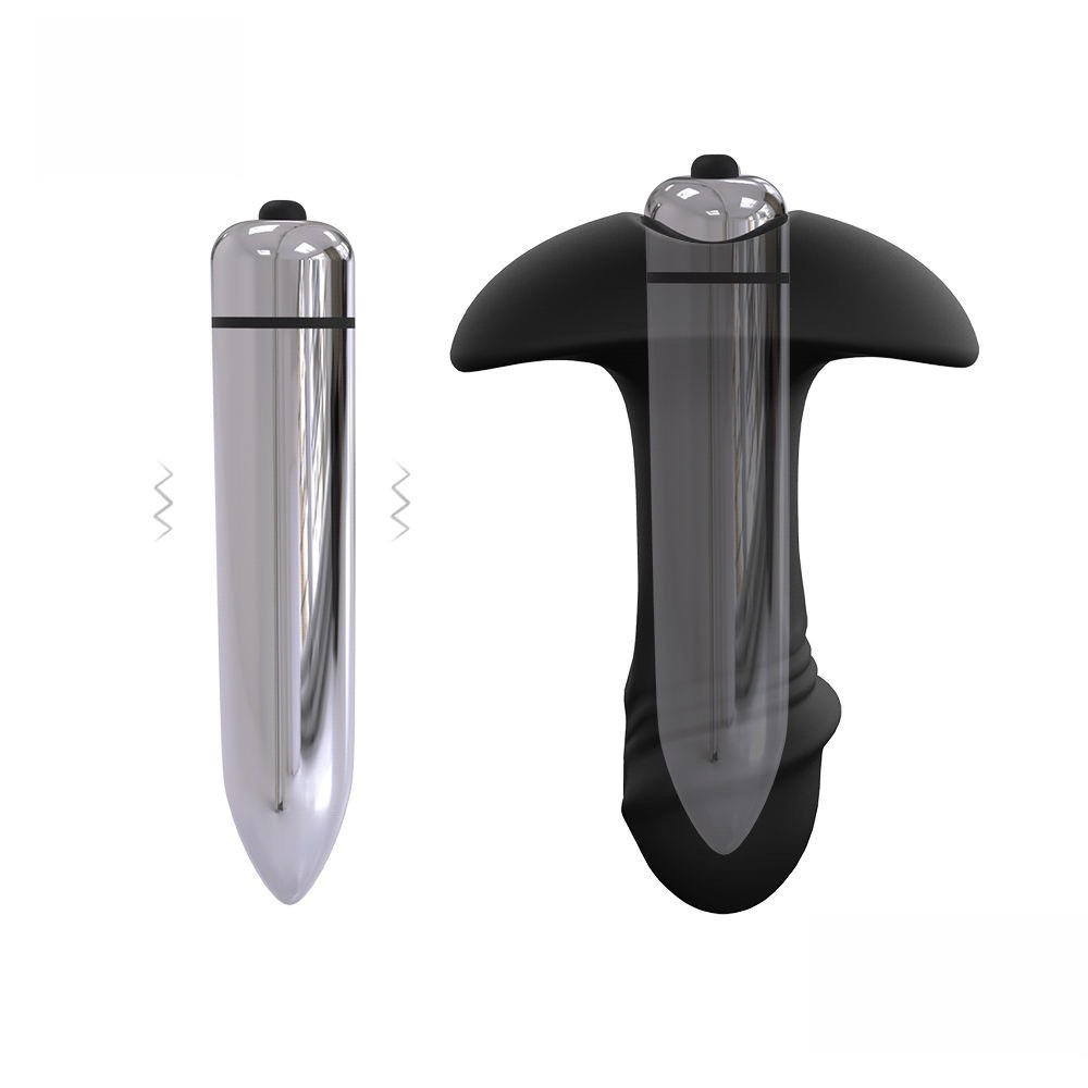 Star Arrow Intensive Vibrating Butt Plug, Silicone Anal Plug