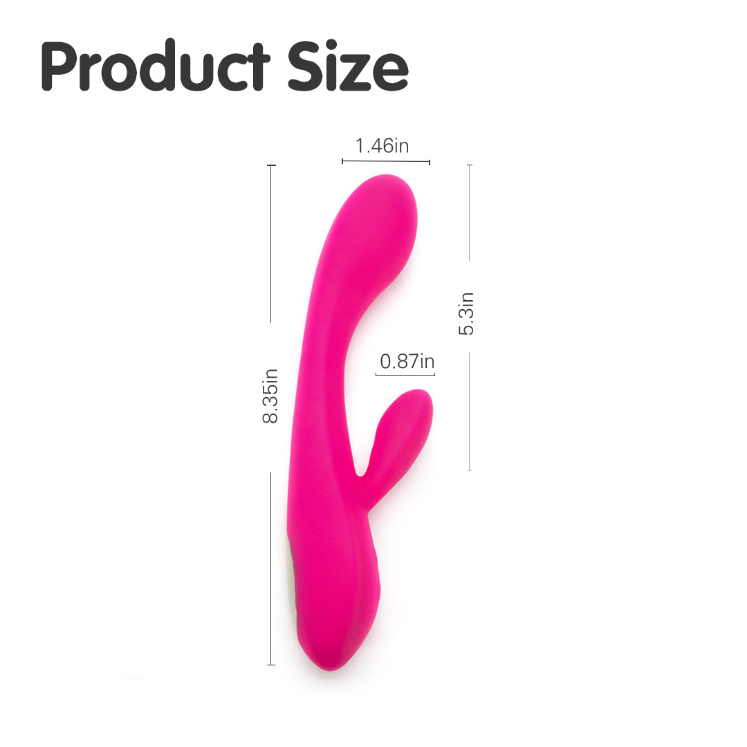 Vibe Boom Rabbit Vibrator Size, 8.35in x 5.3in