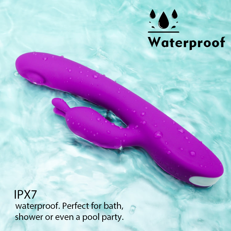 Waterproof purple rabbit vibrator for bath or shower