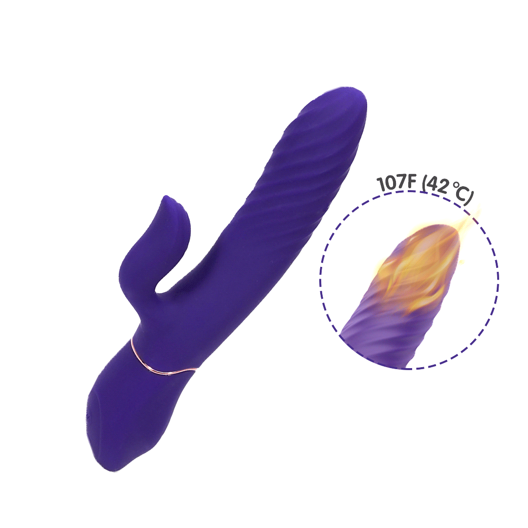 Rechargeable Heating Rabbit Vibrator | Thrusting Rechargeable Heating Rabbit Vibrator | Thrusting