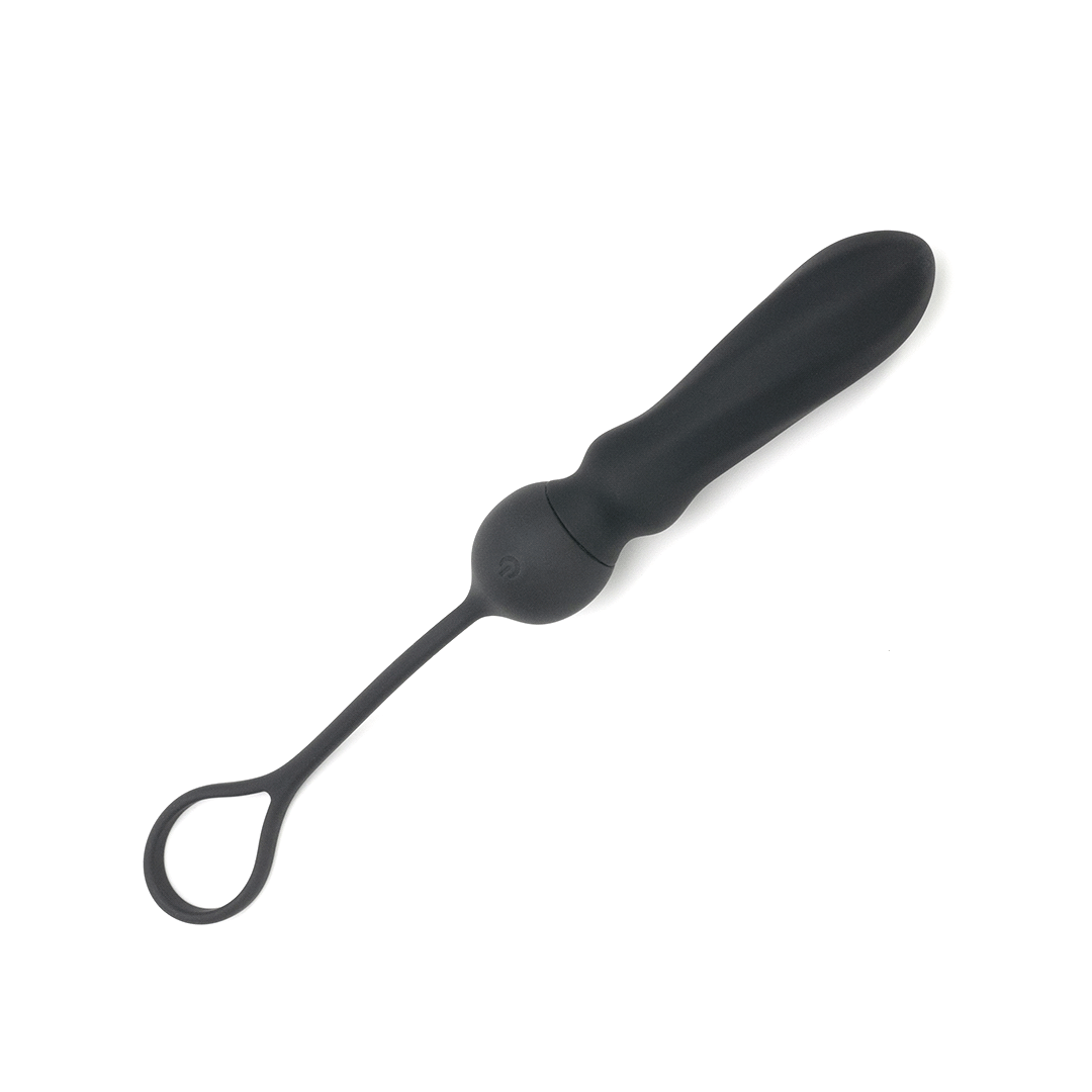 Black anal vibrator and cock ring, for enhanced pleasure