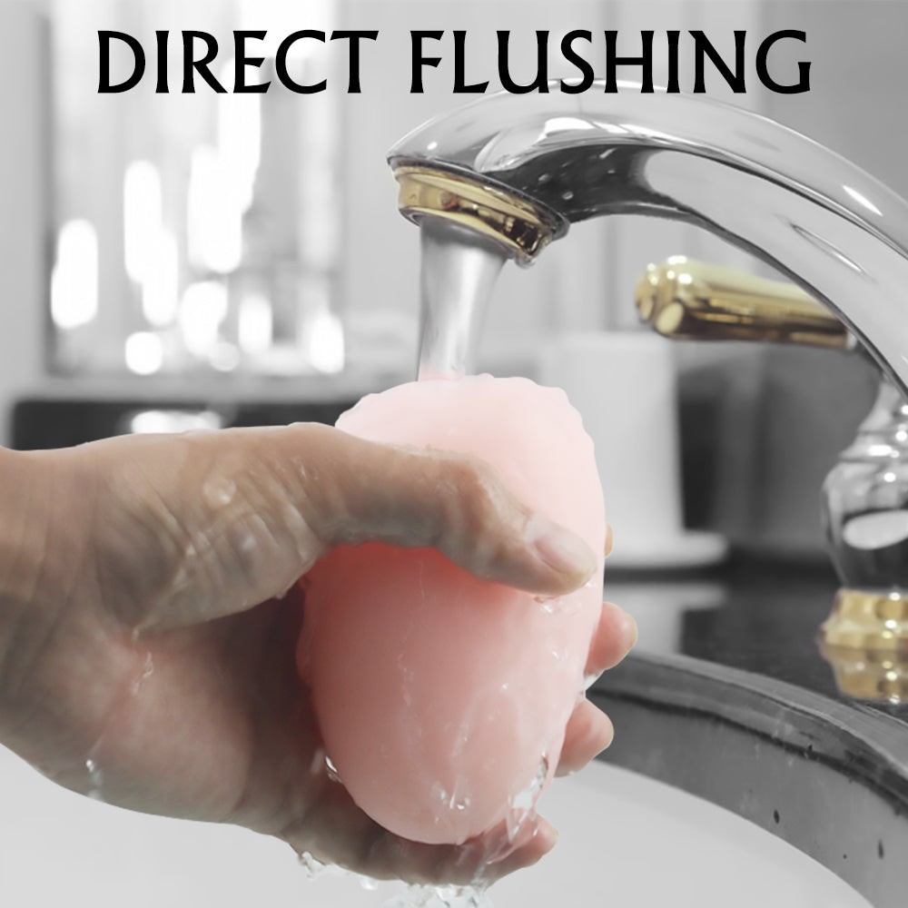 Male masturbator being cleaned with water, direct flushing