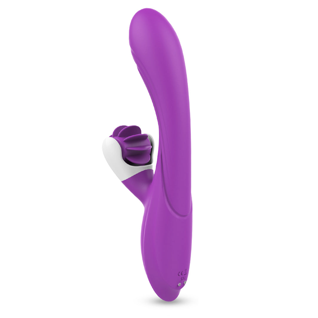 Purple silicone rabbit vibrator for clitoral stimulation