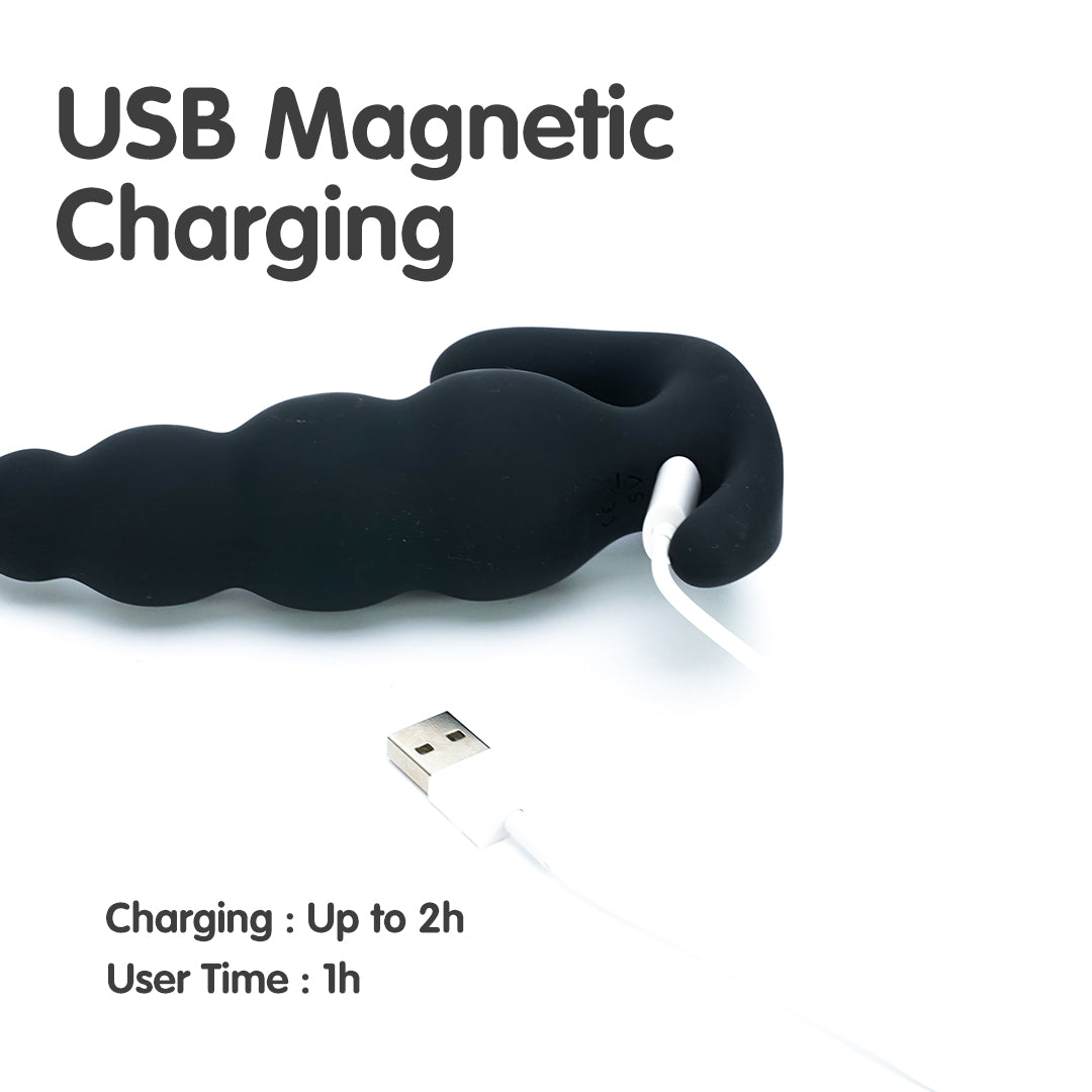 Rechargeable prostate vibrator with USB magnetic charging