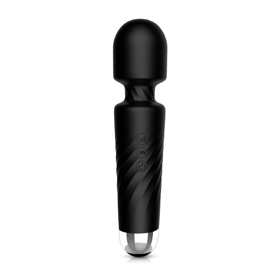 Black Massage Wand with Multiple Vibration Modes