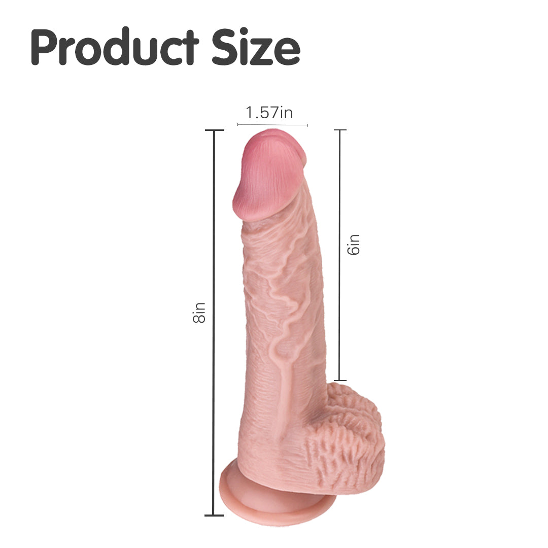 8-inch Realistic Dildo with Product Size Information
