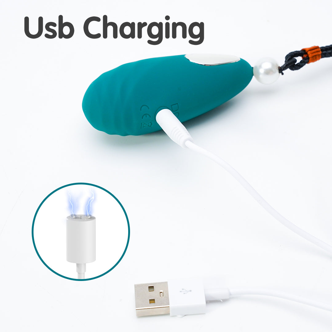 Beryl Jade love egg vibrator charging with USB
