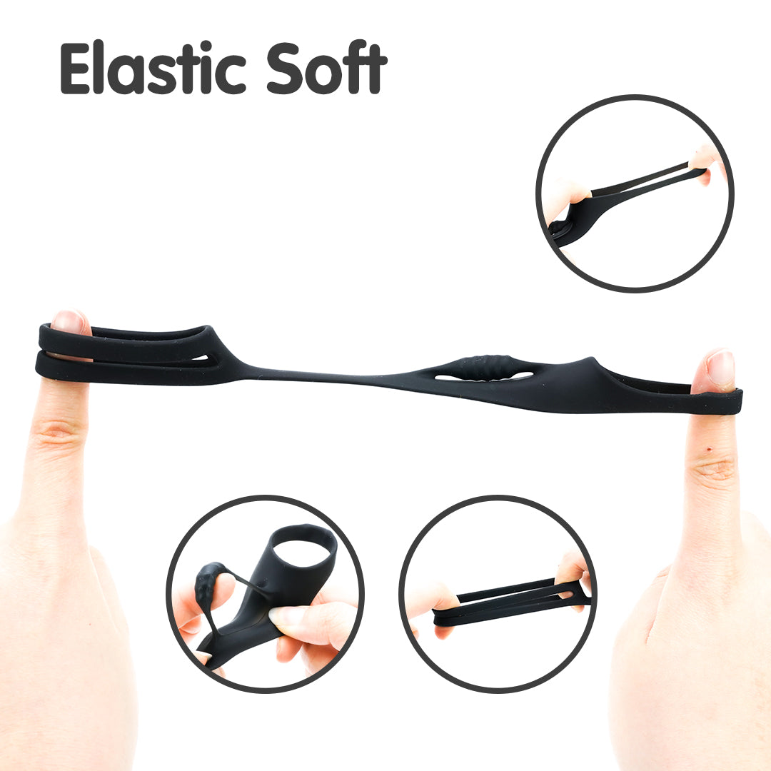 Elastic black cock ring, improving erection firmness