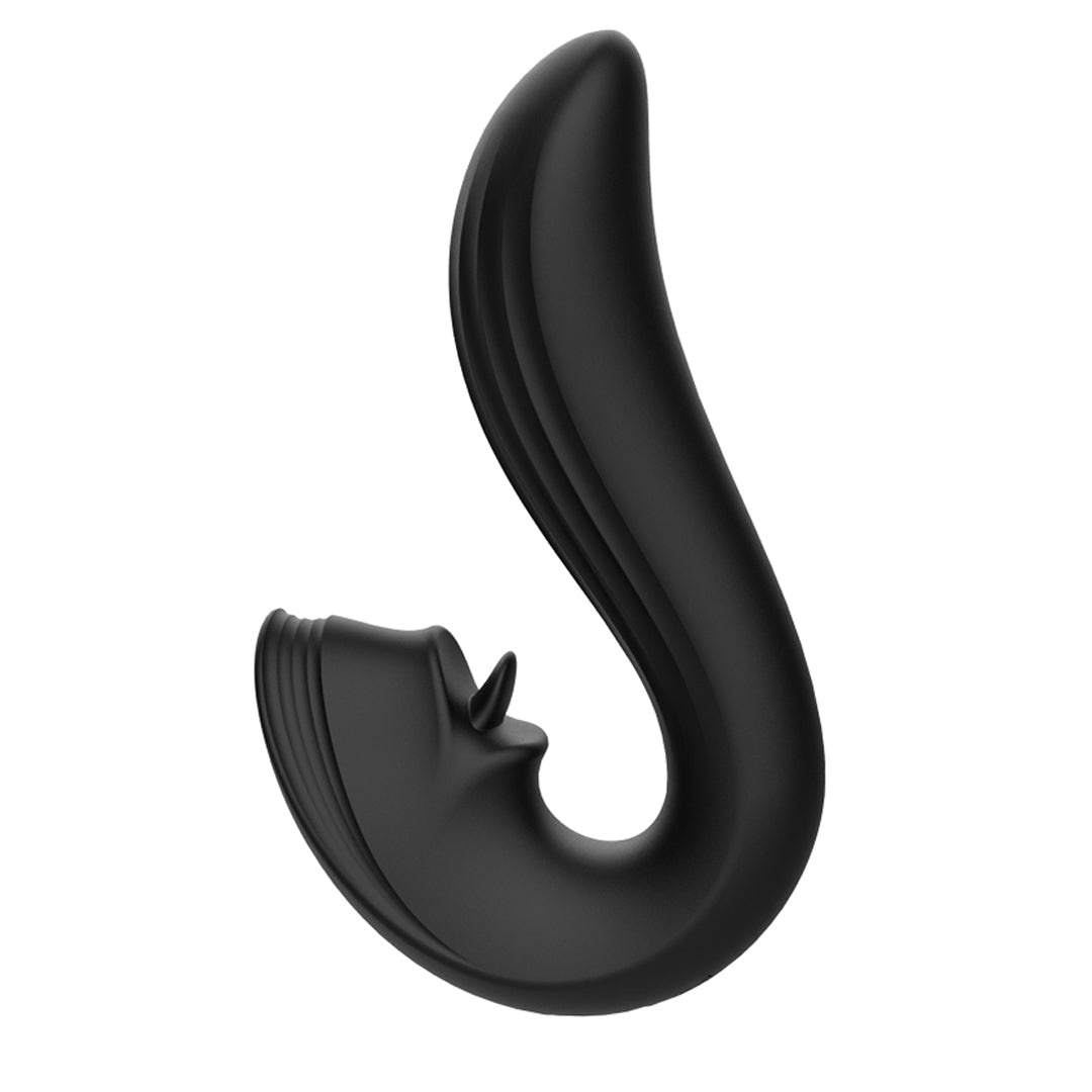 Black clitoral vibrator, Velvet Kiss sex toy for clitoral stimulation