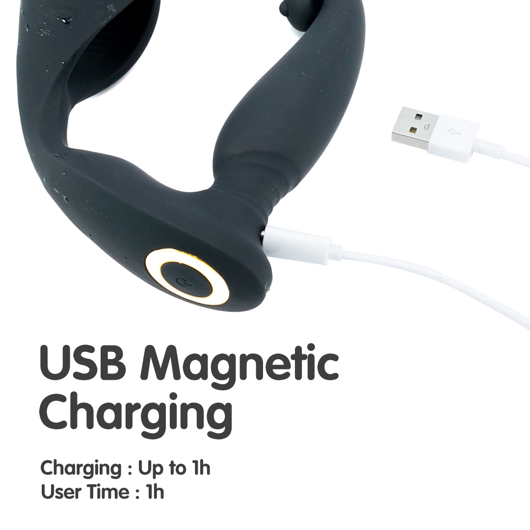 Raptor cock ring vibrator with USB magnetic charging