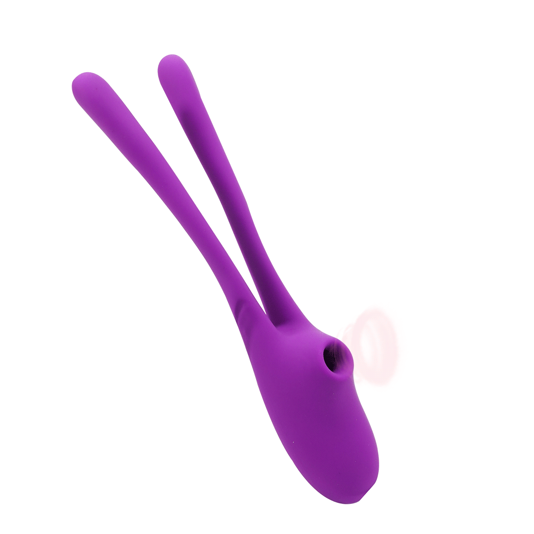 Purple rabbit ear vibrator, vaginal and clitoral stimulation