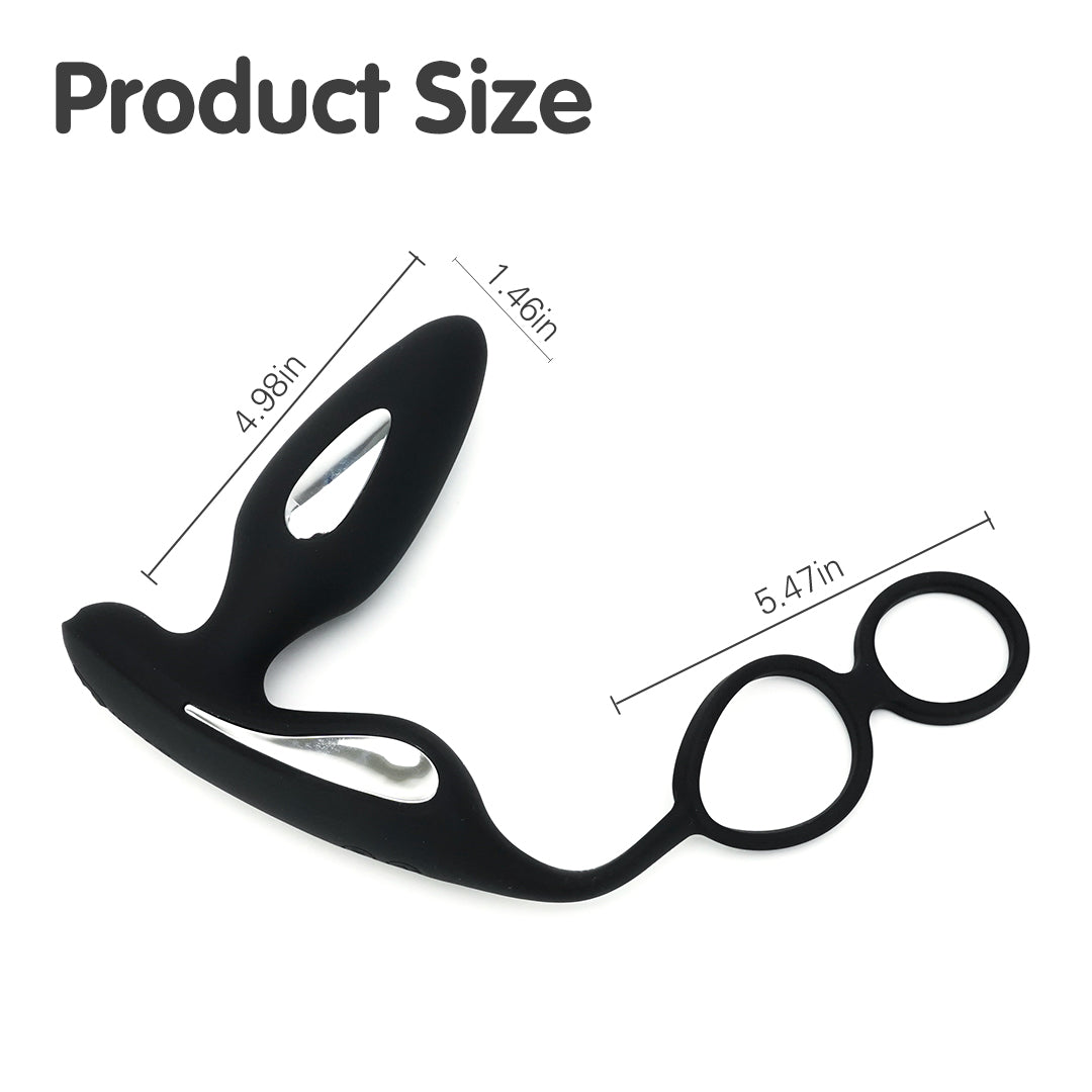 Product size of Electric Shock Cock Ring Butt Plug