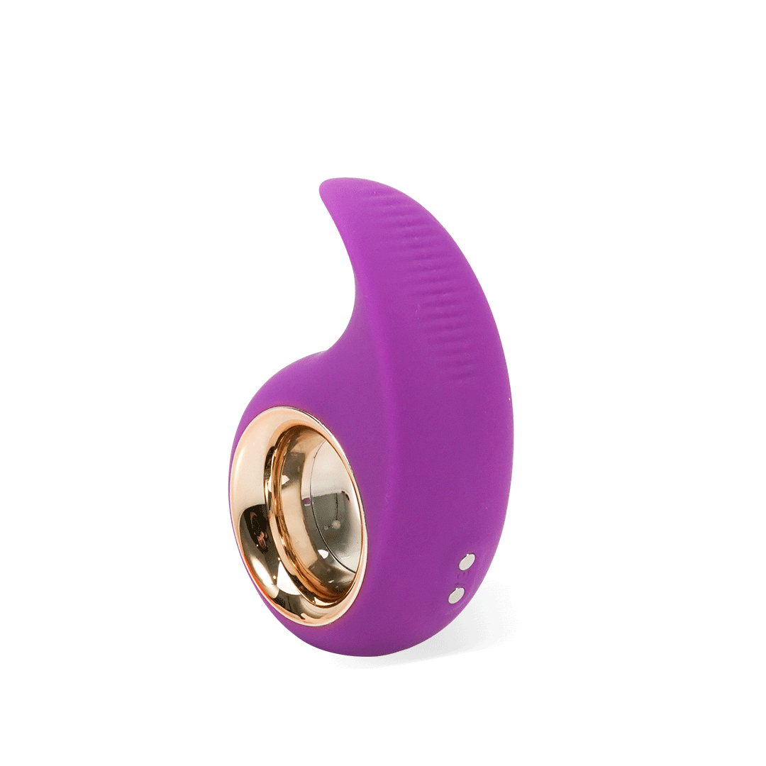 Jodie Portable Comma Clitoral Vibrator - Purple and Gold Vibrator