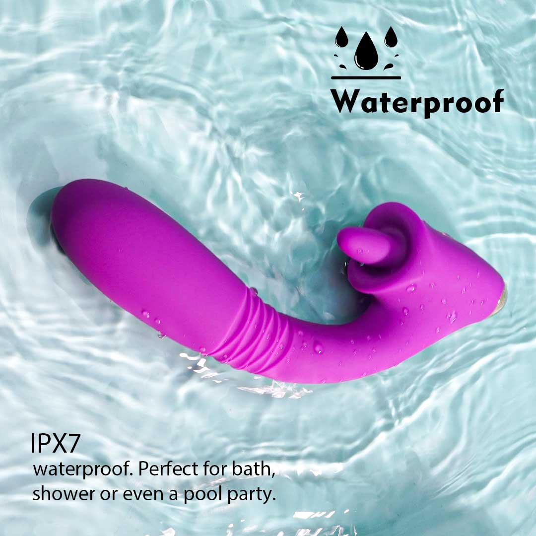 Waterproof purple rabbit vibrator for clit and G-spot pleasure