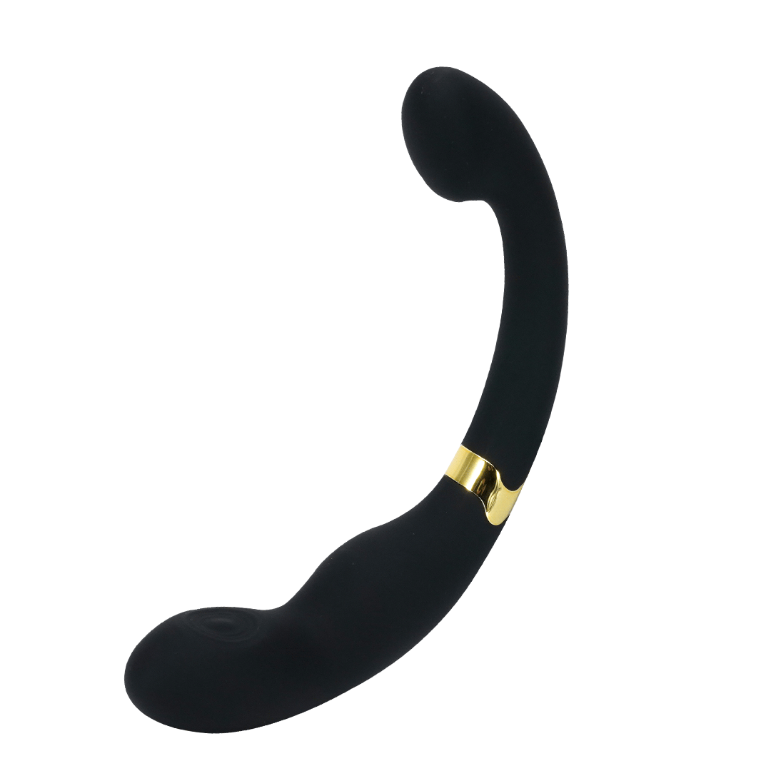 Black dual-ended prostate massager