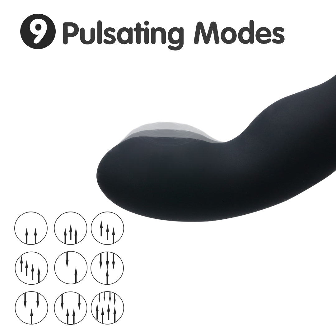 Dual-ended prostate massager with 9 pulsating modes