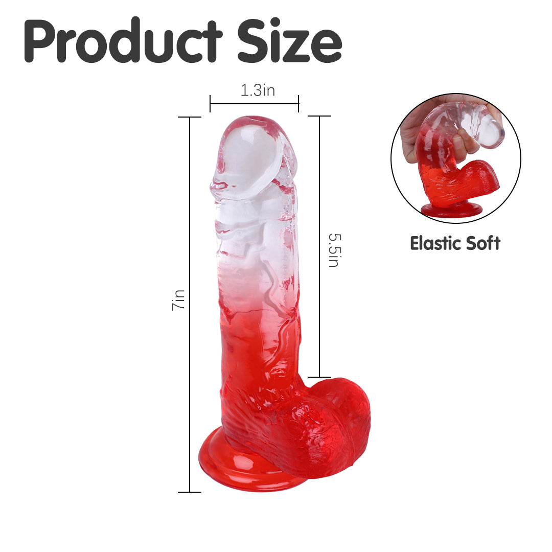 Red Desire Suction Cup Dildos 7.8 Inch