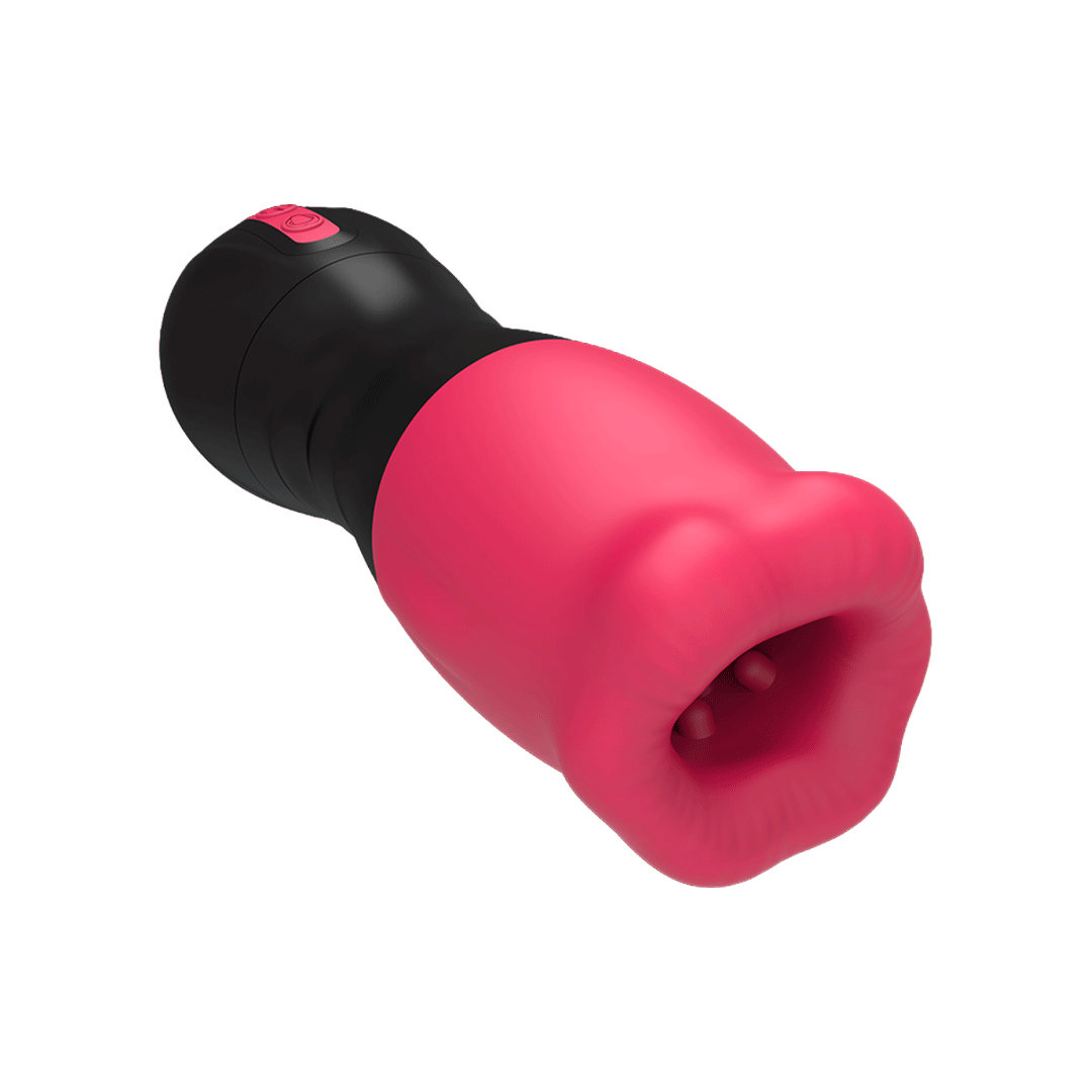 Cherry Lips Licking & Vibrating Male Masturbator