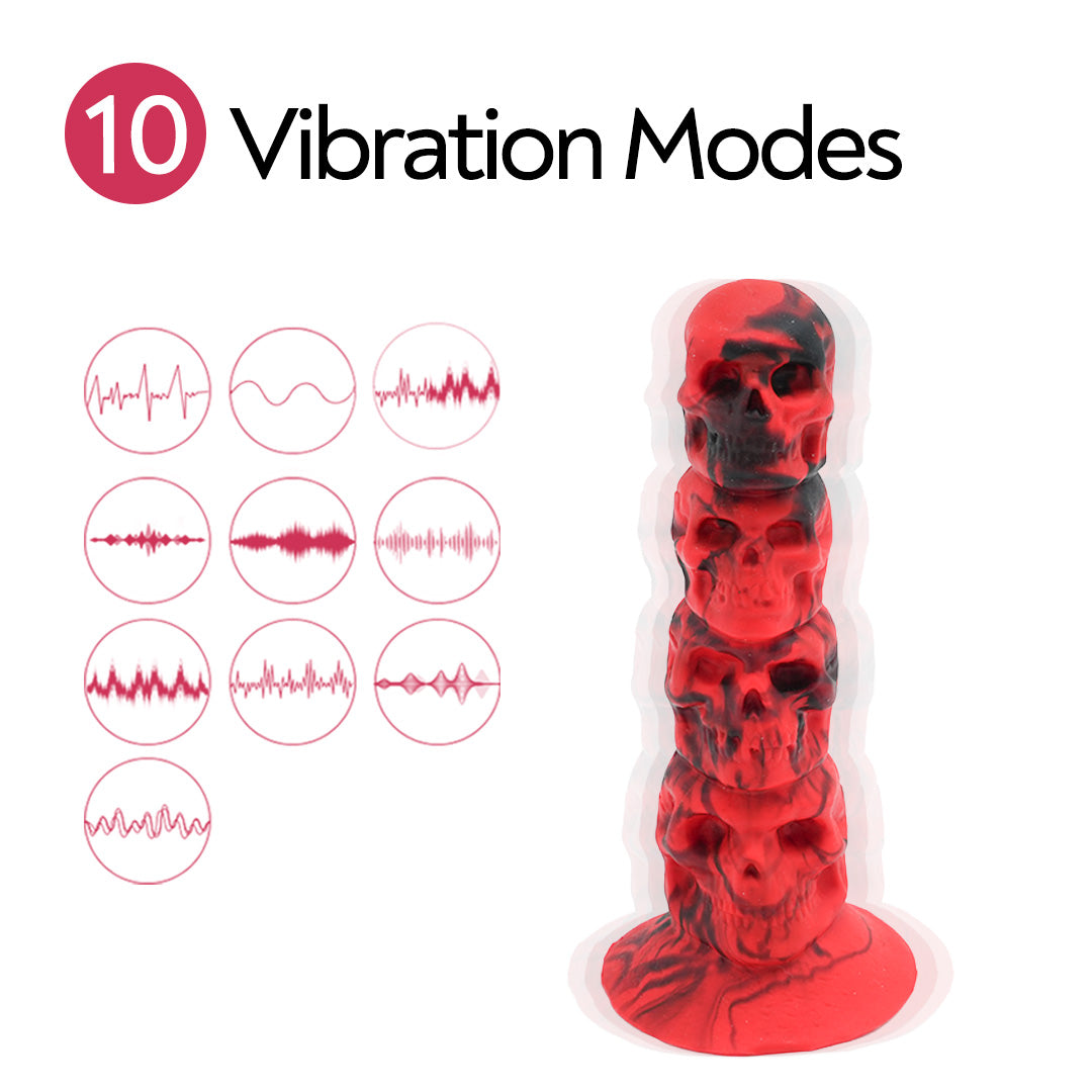 Inferno Skull Remote Control Dildos Vibrator 8.2 Inch