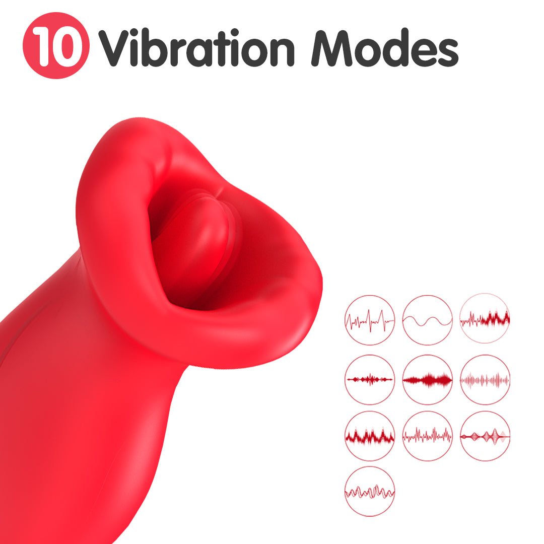 Fiery Lips Sucking & Licking Vibrator