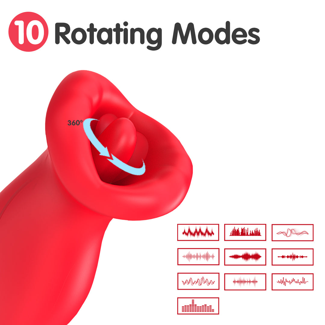 Fiery Lips Sucking & Rotating Vibrator