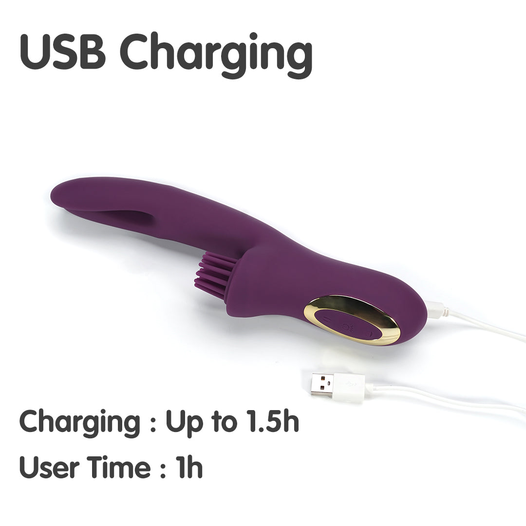 Purple Forest Brushing & Pulling Rabbit Vibrator