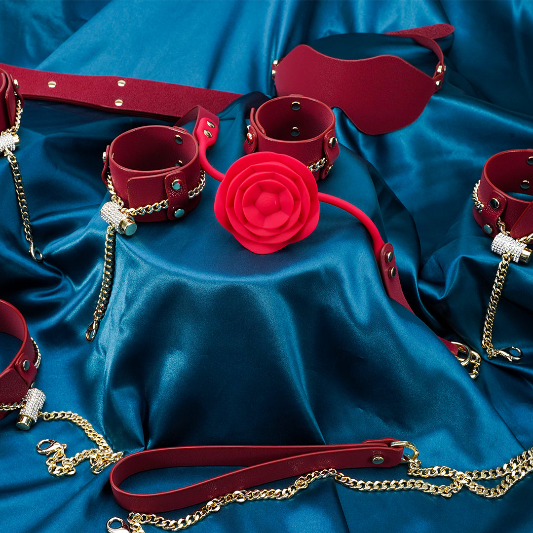 Luxury BDSM Bondage Set with Gold Accents