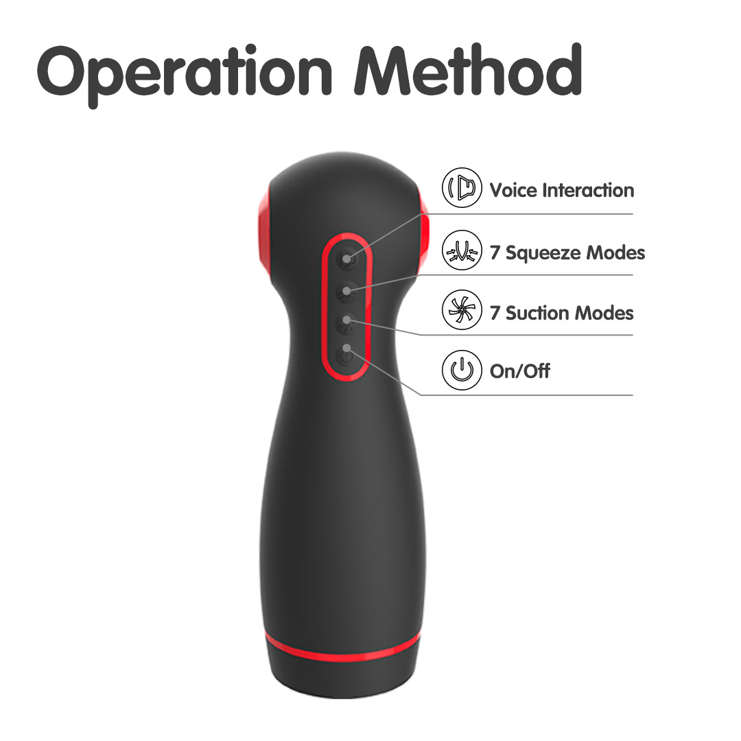 CIVI Masturbator operation, voice interaction, 7 squeeze and suction modes.