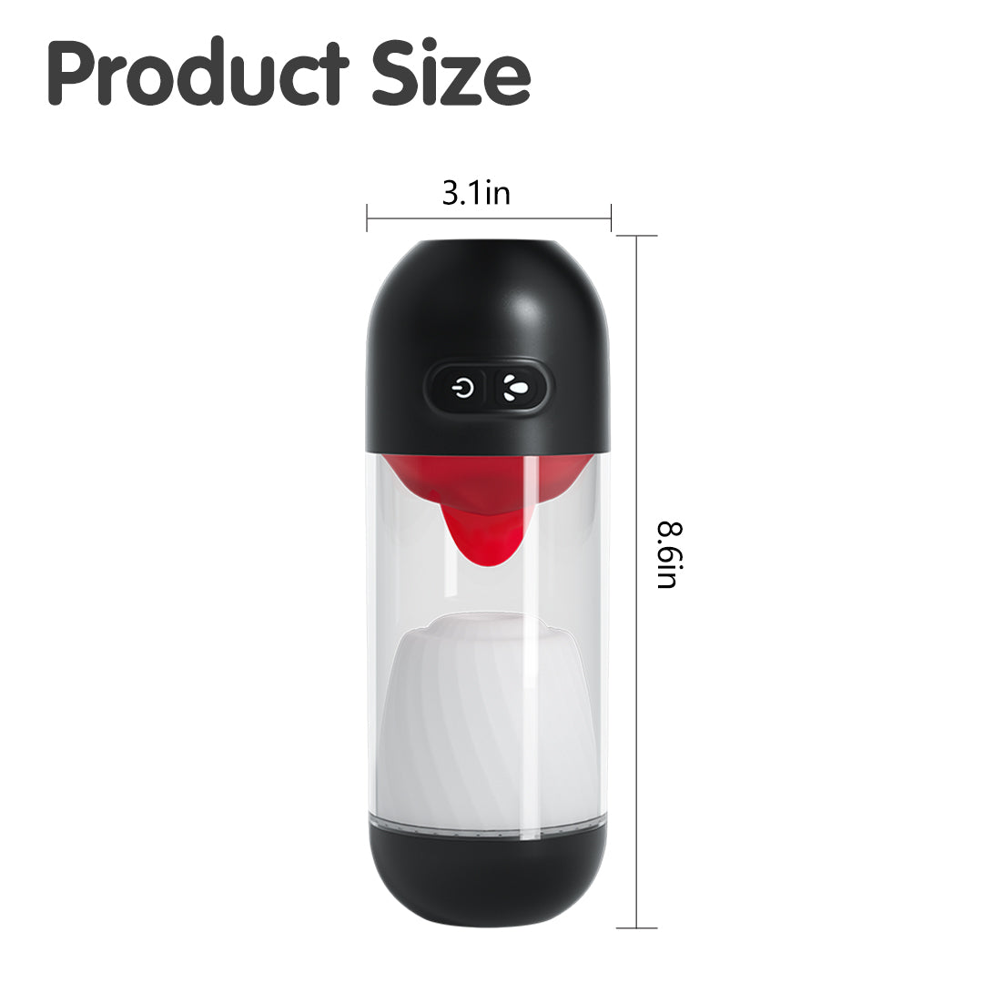 London 9 Tongue Licking Masturbator - Product Size & Dimensions