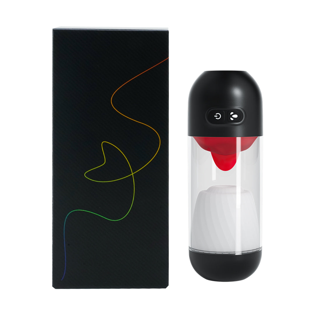 London 9 Tongue Licking Masturbator product shot with box