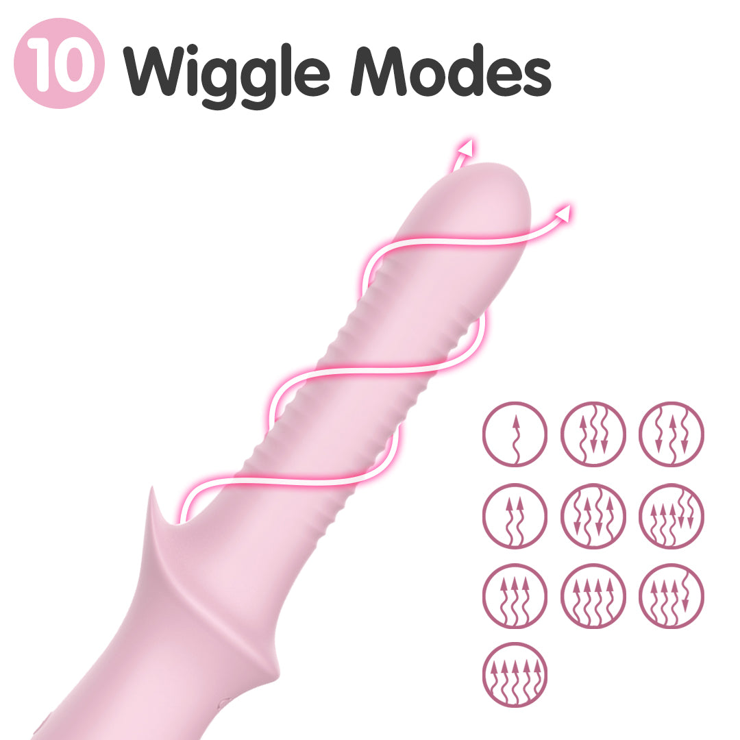 Pink Ripple Wiggle G-Spot Dildos Vibrator